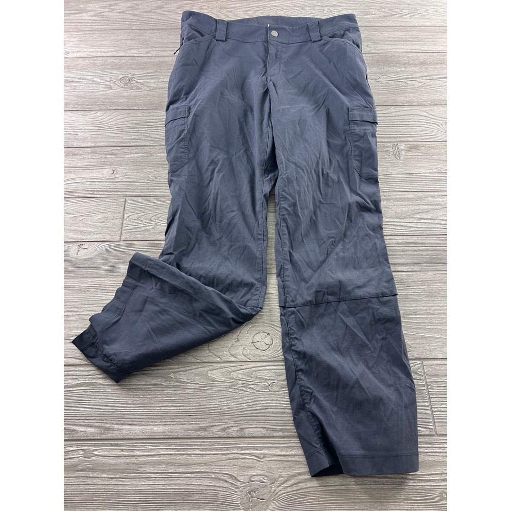 Duluth Trading Co Dry on the Fly Cargo Pants Gray Blue Womens 14x31 Hiking Work